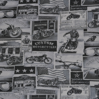 DIGITÁLNÍ TISK  úplet Motorky, 40x13cm