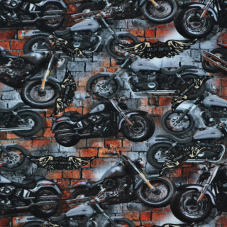 Teplákovina - Harley digitální TISK 49x67cm
